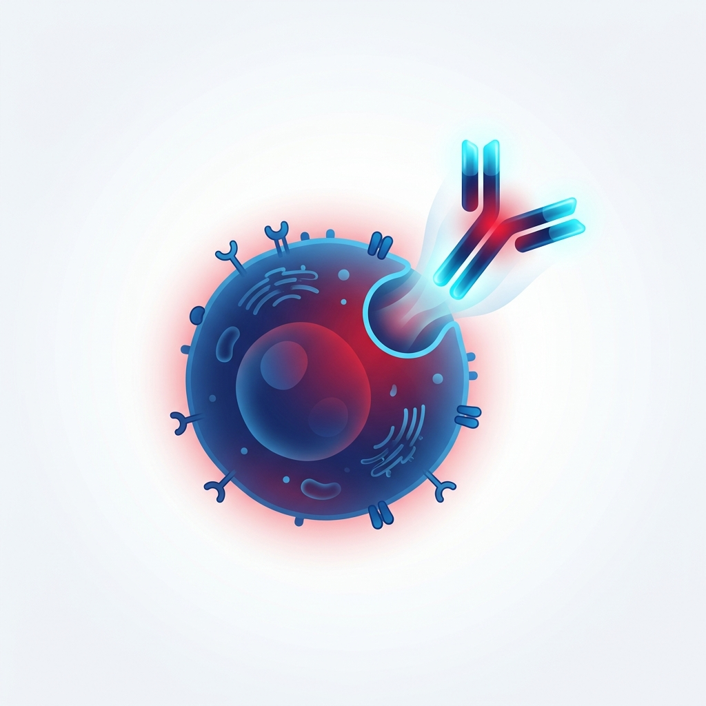 A B-cell maturing and producing a Y-shaped IgG antibody